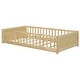 preview thumbnail 15 of 45, Twin Size Wood Floor Platform Bed with Built-in Book Storage Rack