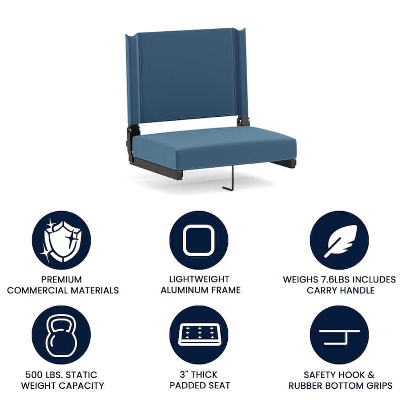 Ultra-Padded Stadium Chair - 18"W x 14"D x 18"H - 18"W x 14"D x 18"H