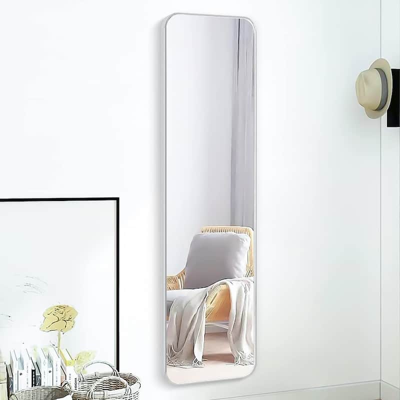 47 x 14 IN Door Mirror, High Quality Rustproof Aluminum Alloy Wall Mounted Mirror For Wall Or Behind Door - Silver