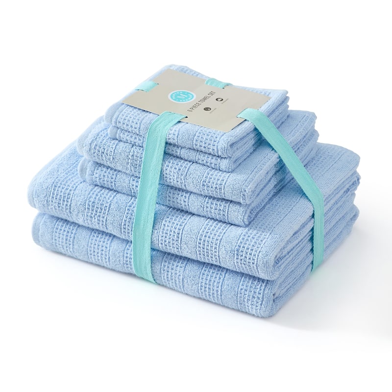Martha Stewart Bedford Cottage 100% Cotton 6 Piece Towel Sets (Bath Towel/Hand Towel/Washcloth) - 6 Piece