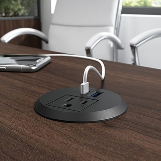 Bush Business Furniture Power Grommet with AC Outlet and USB Ports ...