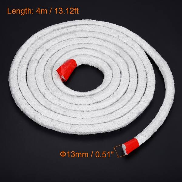 13.12ft x 0.51 inch Ceramic Fiber Rope Square Braided Rope Gasket Seal