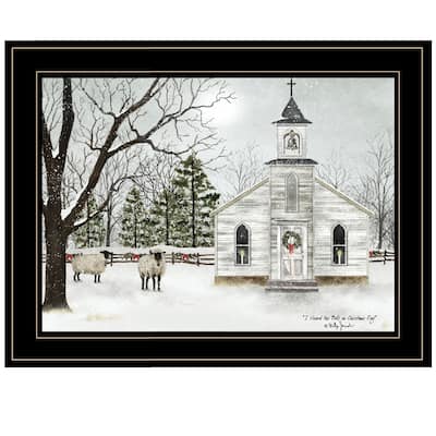 TrendyDecor4U Farmhouse "I Heard the Bells on Christmas" Framed Wall Art by Billy Jacobs