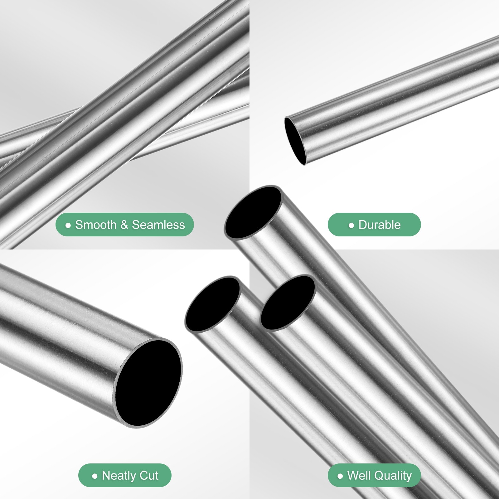 304 Stainless Steel Tube, Seamless Stainless Steel Tubing for Construction/DIY Crafting - Silver