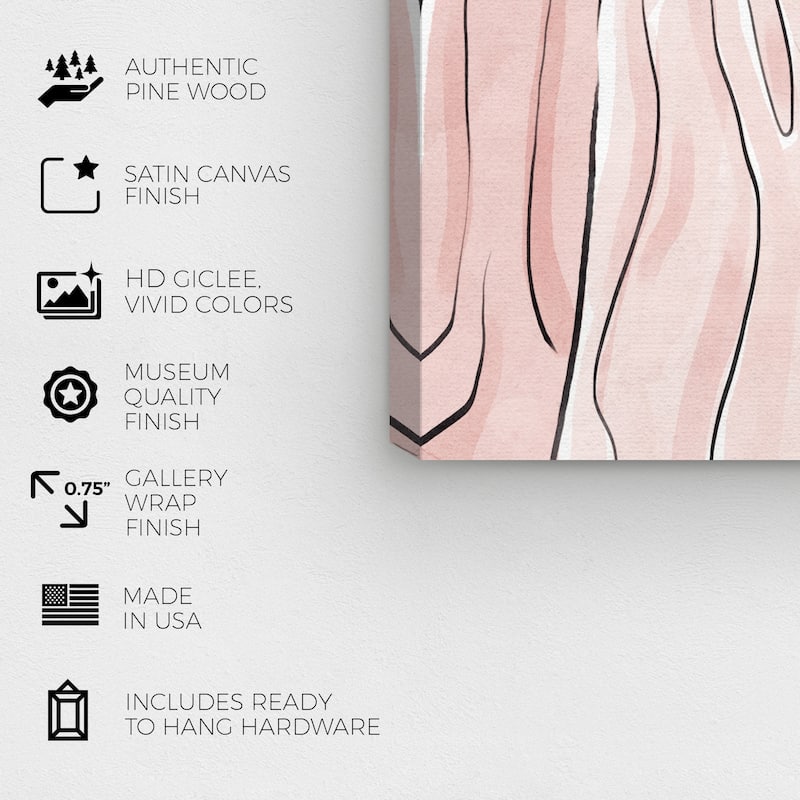 Wynwood Studio Canvas Fashion and Glam Dresses For All White and Pastel Pink Glam Wall Art Canvas Print