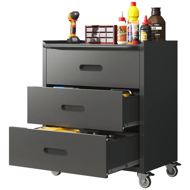 3-Drawer Heavy-Duty Mobile Cabinet