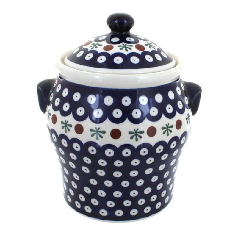 Blue Rose Polish Pottery 1100 Zaklady Large Canister