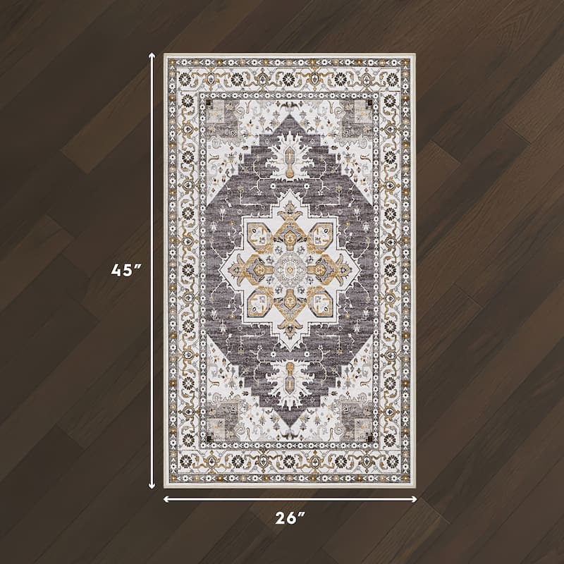 Laura Ashley Imagine Printed Chenille Washable Non-Slip Rugs