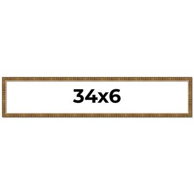 34x6 Frame Gold Solid Wood Picture Frame - Complete Modern Photo Frame