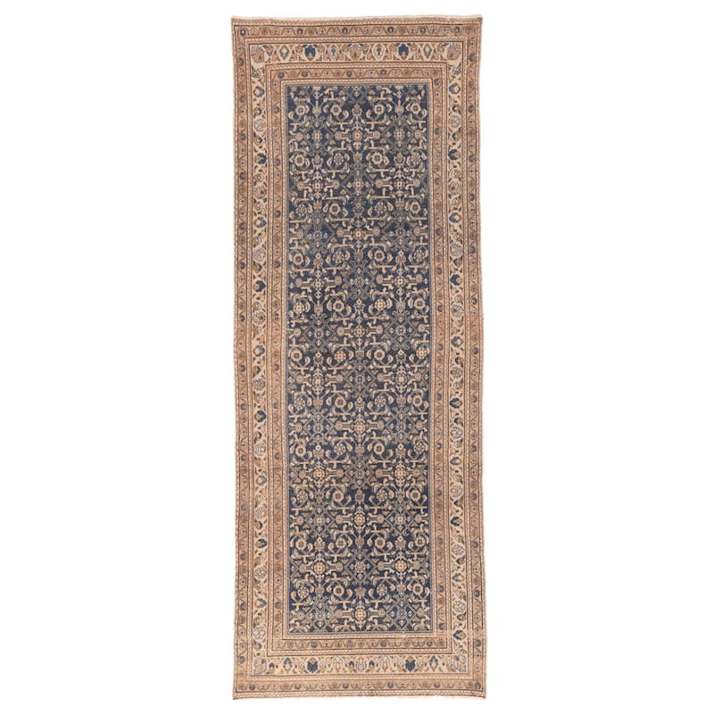 ECARPETGALLERY Hand-knotted Antalya Vintage Navy Wool Rug - 3'7 x 9'11
