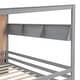preview thumbnail 14 of 13, Full Size House Bed with Built-in Wardrobe, Two Drawers, Shelves, and Lace Curtain Design, Grey Finish