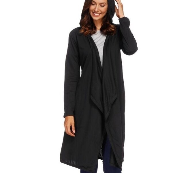 women hooded knit cardigans button cable sweater coat