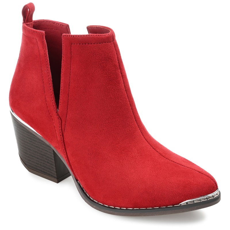 Journee Collection Women's Issla Pull On Stacked Heel Booties