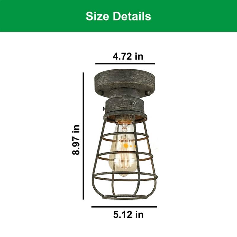 Farmhouse light fixture rust kitchen lamp ceiling iron, metal ceiling light