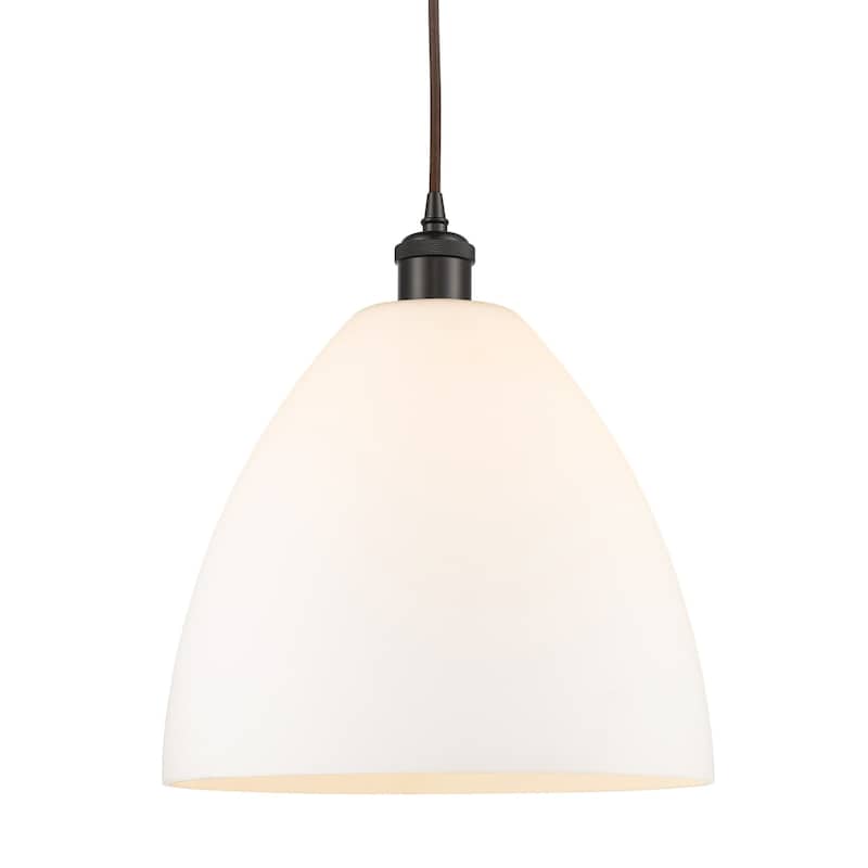 Innovations Lighting 516-1P-15-12 Bristol Pendant Bristol Glass 12" - Oil Rubbed Bronze / Matte White
