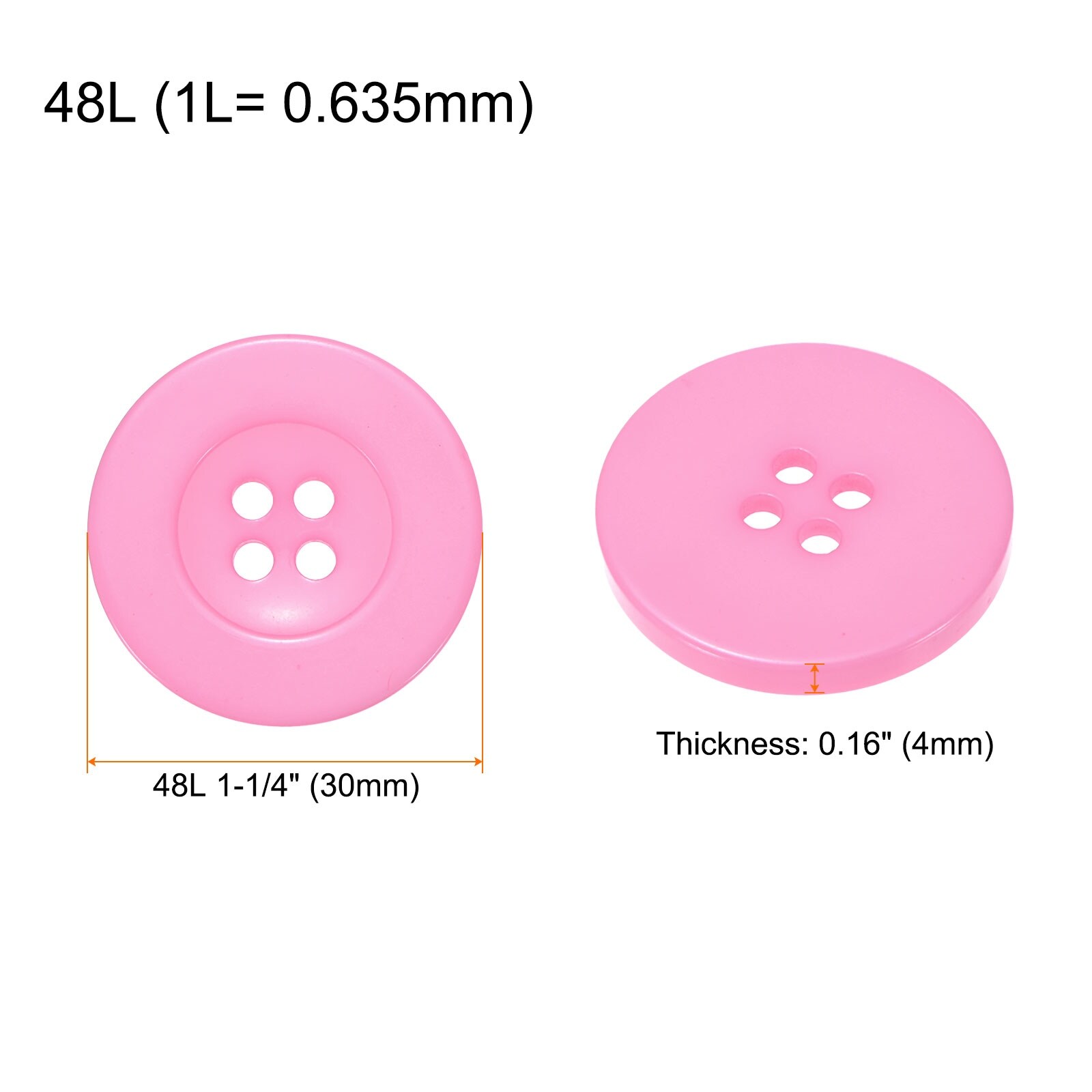 Sewing Buttons Resin Round Flat 4-Hole Craft Replacement Buttons for Coats Sewing Clothing Suits and DIY