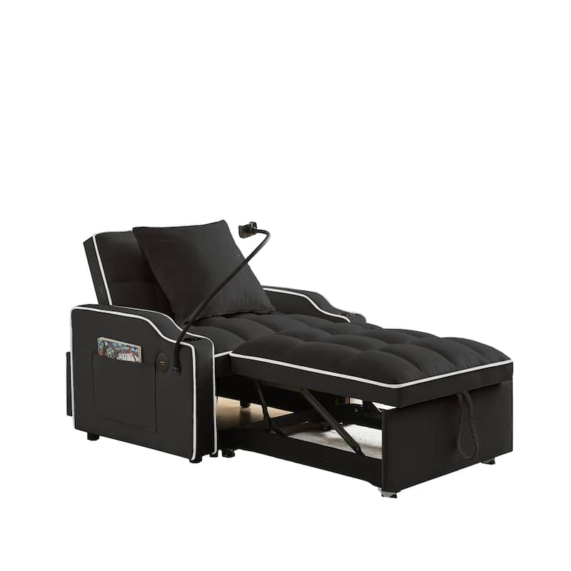 GDFStudio - Flora Modern 3-in-1 Convertible Sleeper Chair Sofa Bed, Adjustable Pull-Out Sofa with Storage