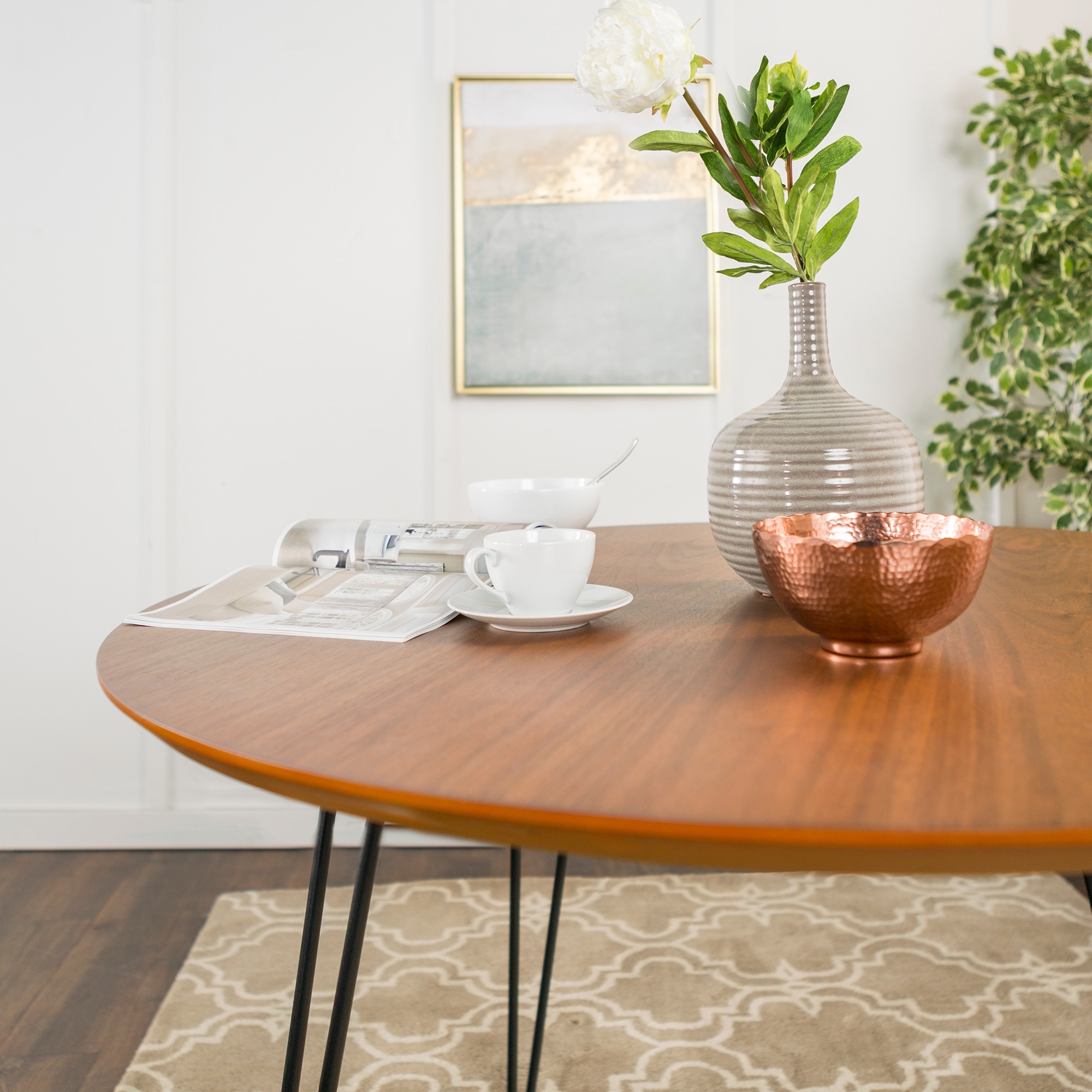 Carson Carrington Charlottenberg 46 Inch Round Walnut Dining Table Carson Carrington Charlottenberg 46 Inch Round Walnut Dining Table