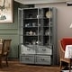 preview thumbnail 84 of 98, Modular Glass Doors Display Cabinet Combo Bookcase Home Office Pantry
