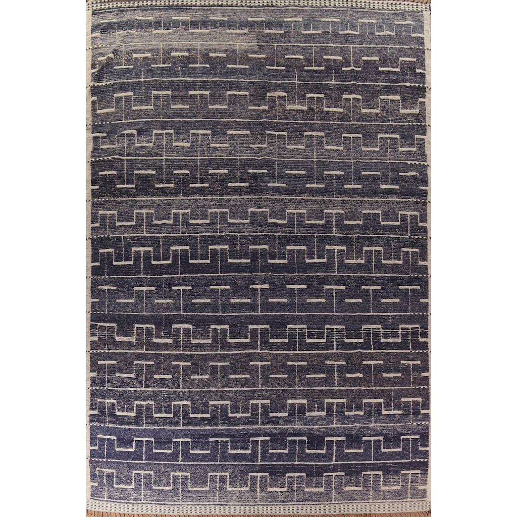 All-Over Moroccan Palace Size Area Rug Handmade Wool Carpet - 11'6"x 16'9"