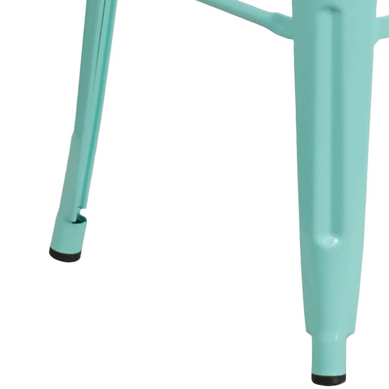 4 Pack 30" High Backless Metal Indoor-Outdoor Barstool with Square Seat