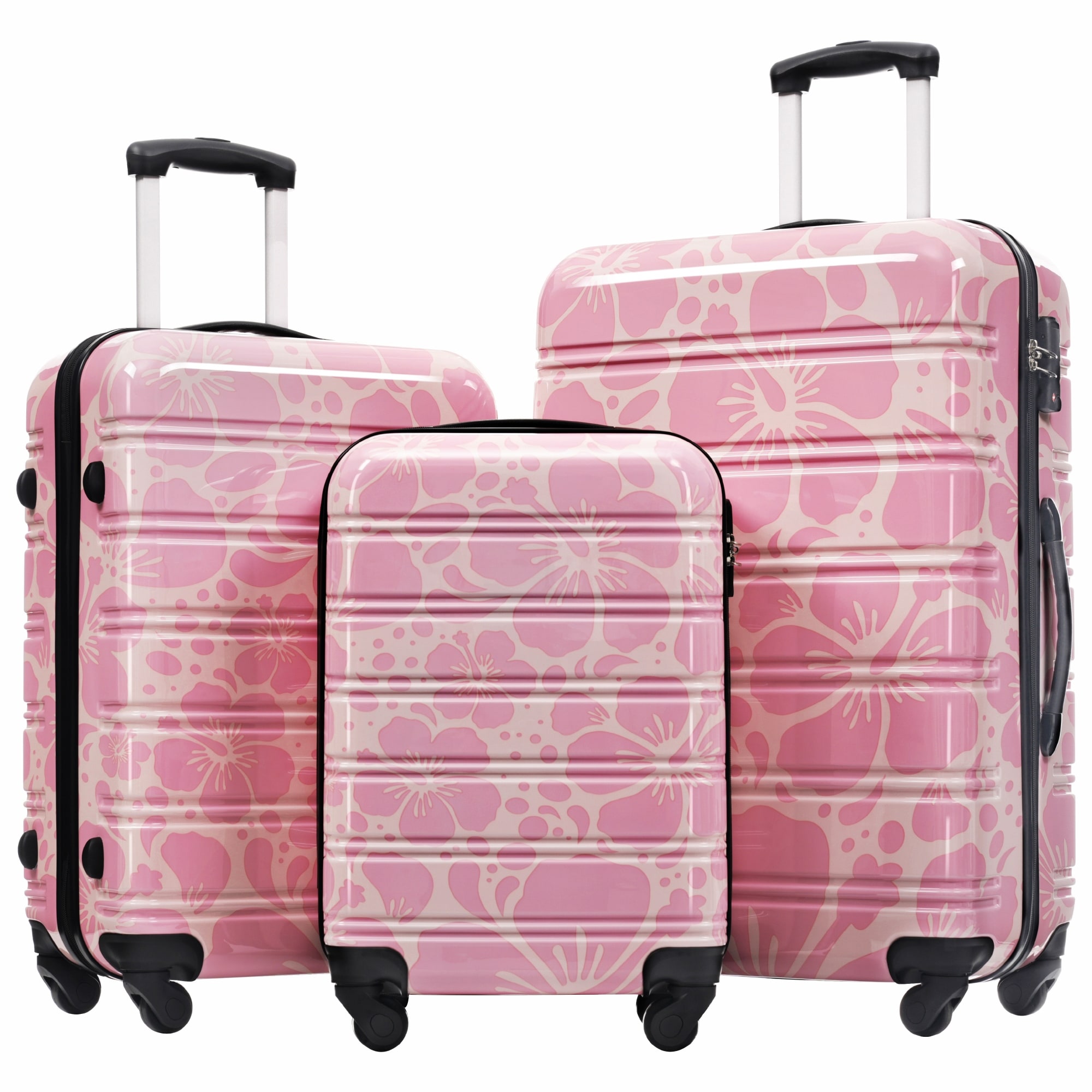 3-Piece, Modern Luggage Sets, Lightweight Luggage with Silicone Handles and Combination Lock, for Boarding Travel