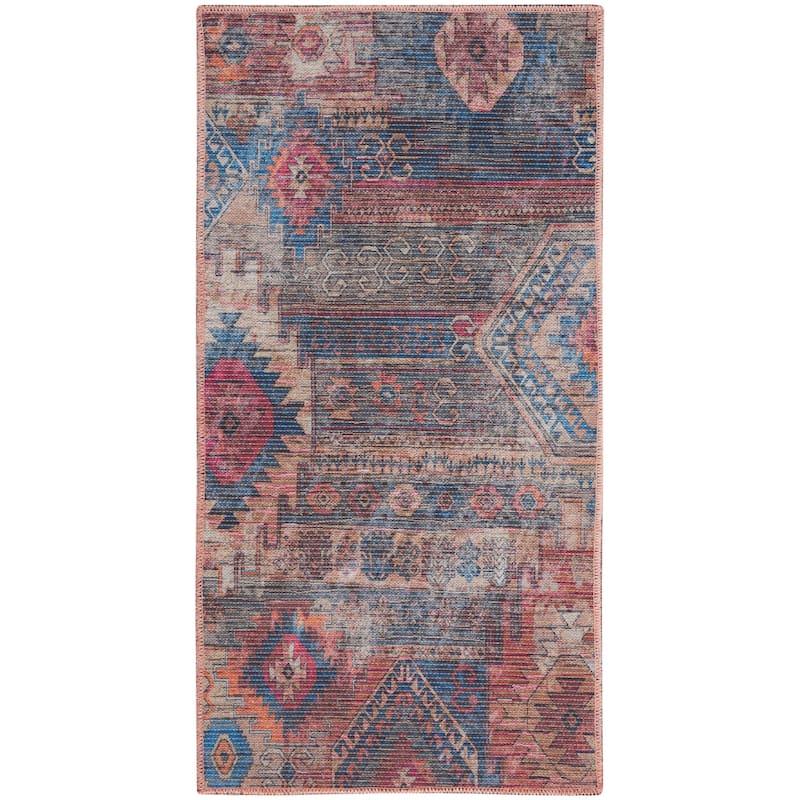 New Concept Washables Southwestern Machine Washable Area Rug