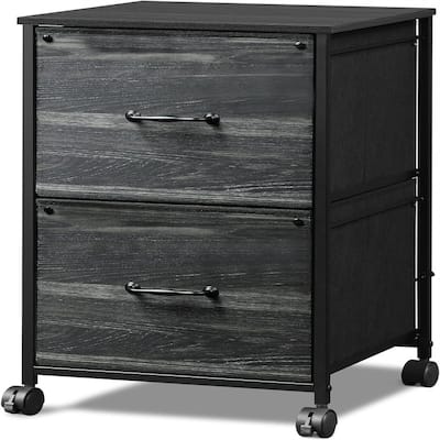 2 Drawer Mobile File Cabinet - 15.7"D x 15.4"W x 26.8"H