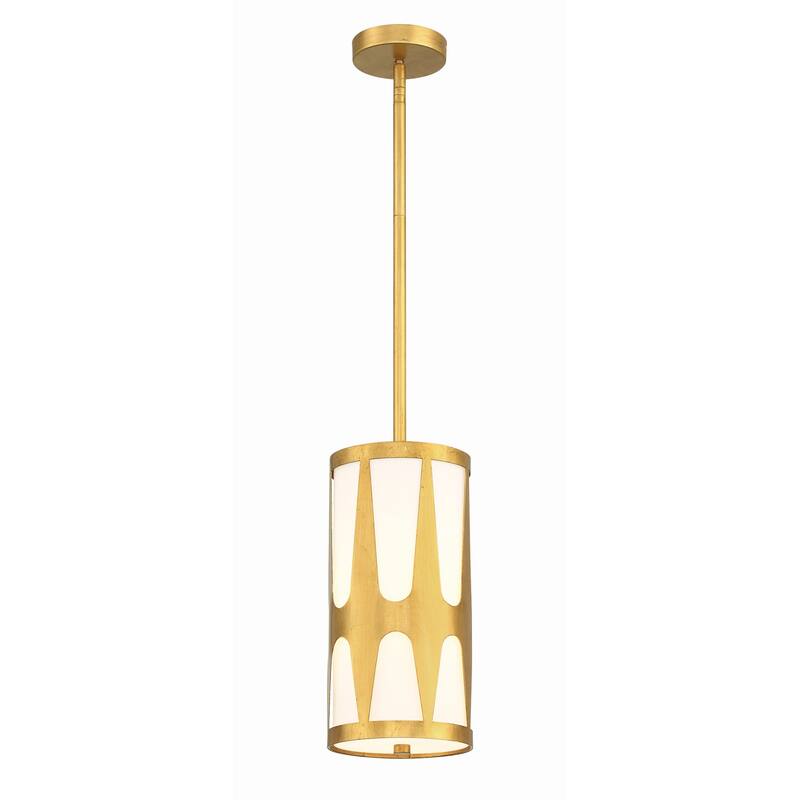 Royston 1 Light Antique Gold Pendant - 7"W x 14"H x 7"D