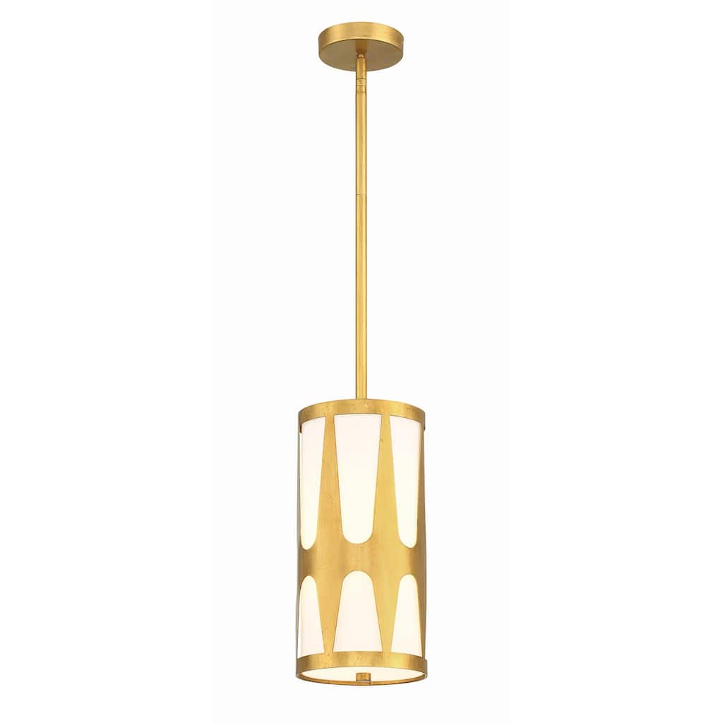 Royston 1 Light Antique Gold Pendant - 7"W x 14"H x 7"D