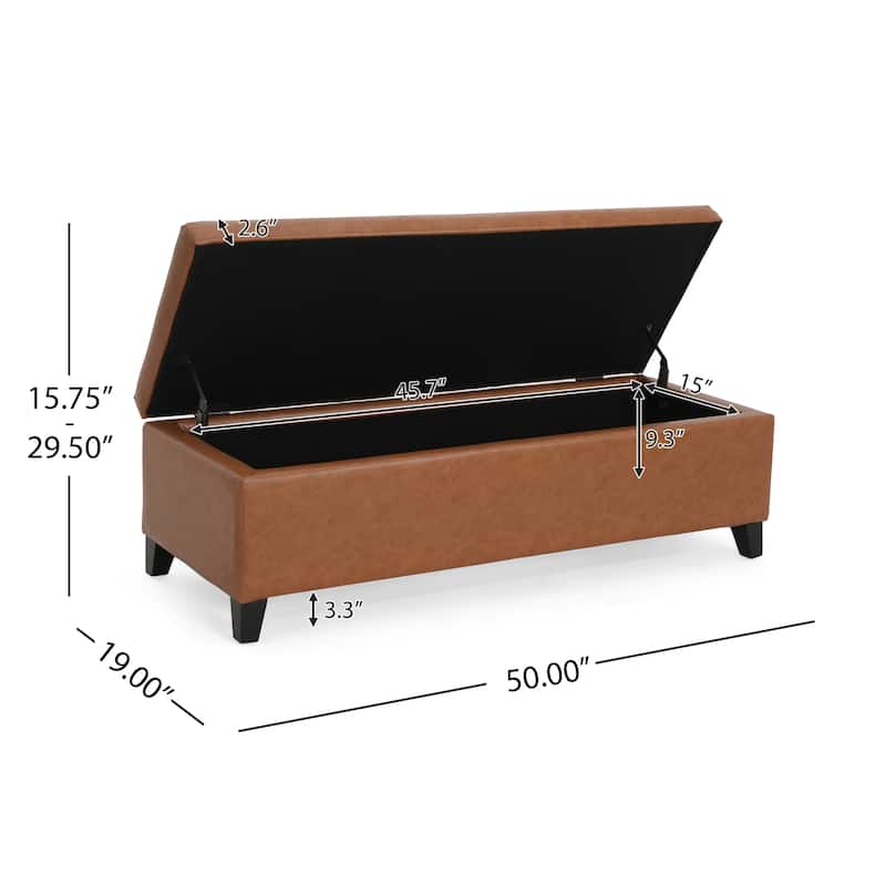 York Bonded Leather Storage Ottoman Bench by Christopher Knight Home