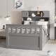 preview thumbnail 1 of 7, Twin Captain Platform Bed Frame with 4-Drawers, Storage Bookcases & Shelves, Grey Grey - Twin