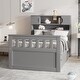 preview thumbnail 1 of 22, Twin Captain Platform Bed with Bookcase Headboard & 4-Drawers, Grey Grey