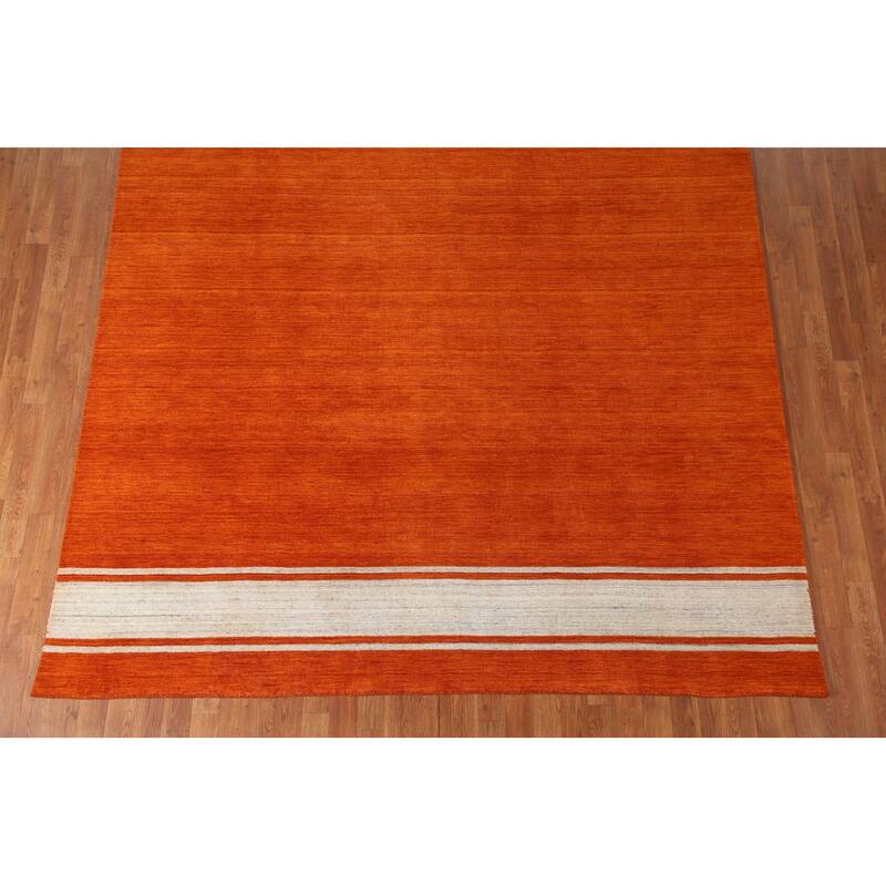 Striped Gabbeh Indian Area Rug Handmade Bedroom Wool Carpet - 7'10"x 10'10"