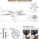 preview thumbnail 37 of 64, 44"/52" Palm Leaf Tropical Ceiling Fan with Light and Remote,Indoor and Outdoor Ceiling Fan,Waterproof