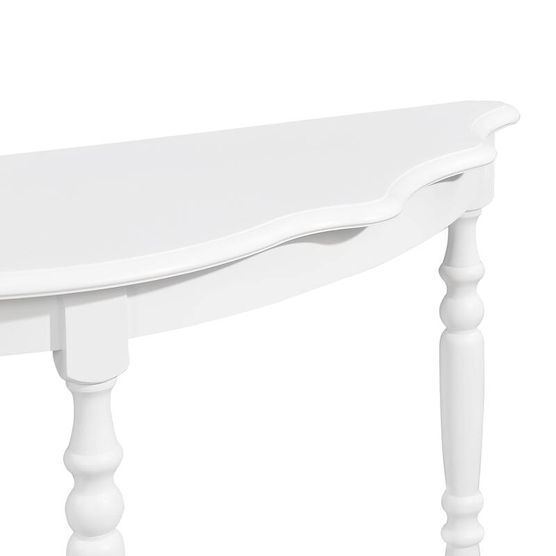 Retro Circular Curved Half-Moon Console Table