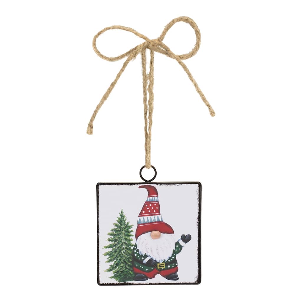 Gnome with Tree Christmas Ornaments - 4.75" - 12ct