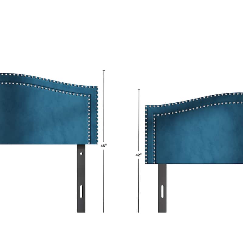 CraftPorch Velvet Nailhead Trim Upholstered Adjustable Headboard