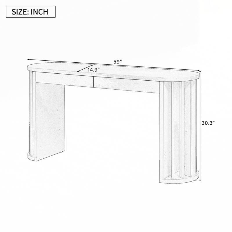 Curved and Straight Line Design Sofa Table