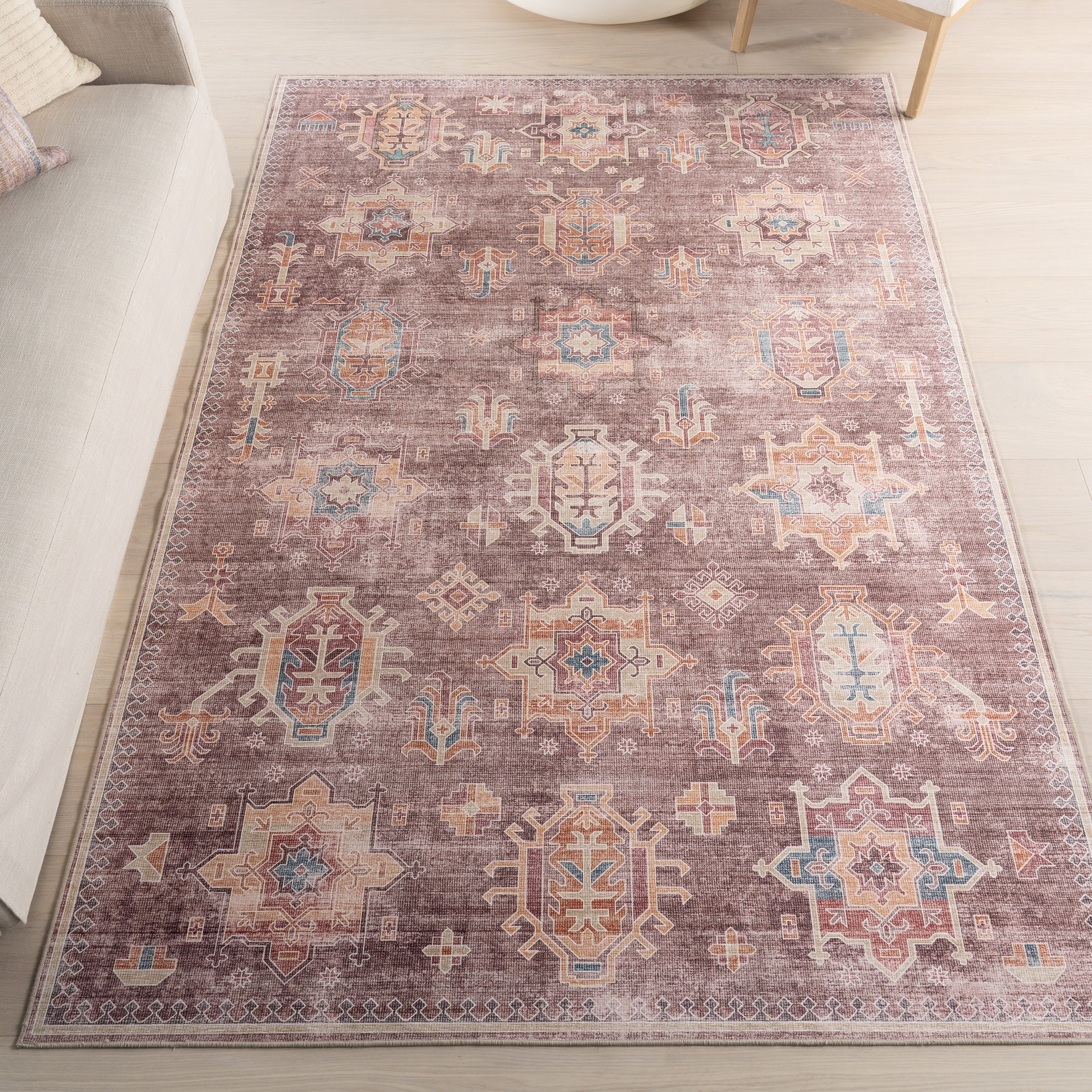 Nuloom Philomena Medallion SplashGuard Machine Washable Area Rug