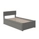 preview thumbnail 6 of 8, Orlando Twin XL Platform Bed with Footboard and 2 Storage Drawers in Grey