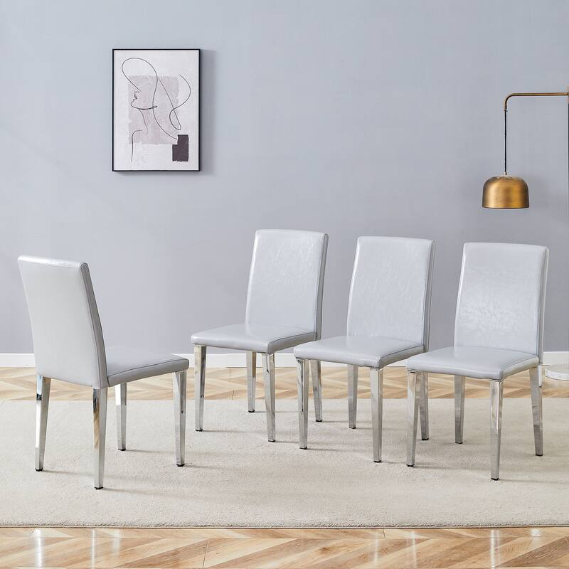 Set Of 4, PU Dining Chairs, Simple And Versatile, Comfortable And Accompanied