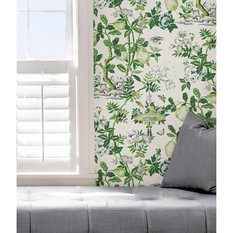 Scalamandre Verdance Shantung Garden Self Adhesive Peel & Stick Wallpaper