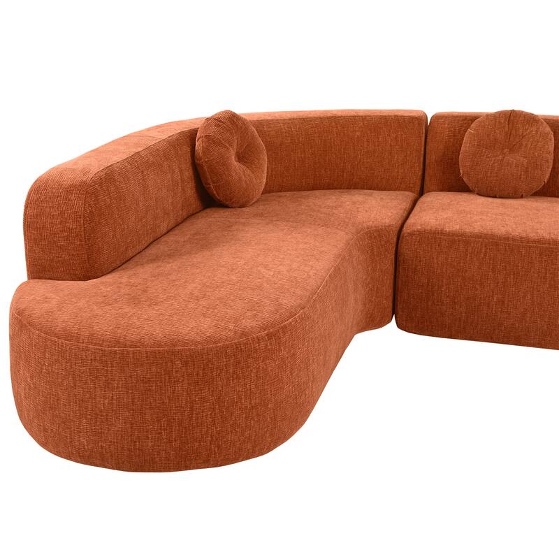 Christopher Knight Home - Mirod 122'' Extra Large Sectional Sofa with Elegant Curved Design and Plush Round Cushions