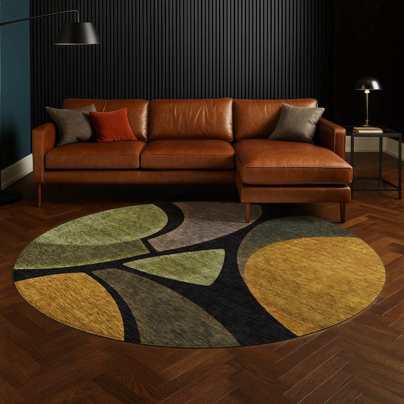 Machine Washable Indoor/ Outdoor Modern Hays Chantille Rug