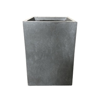 Kante Medium 16 in. Tall Slate Gray Lightweight Concrete Square Indoor/Outdoor Planter