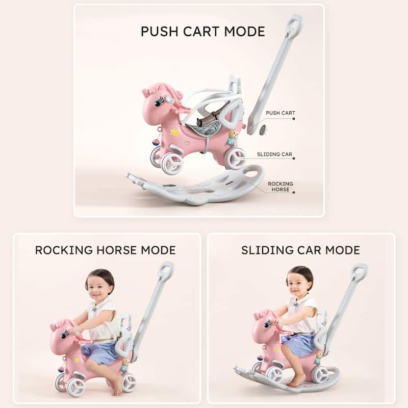 Unicorn Rocking Ride Toys for Toddlers with Handle and Balance Board