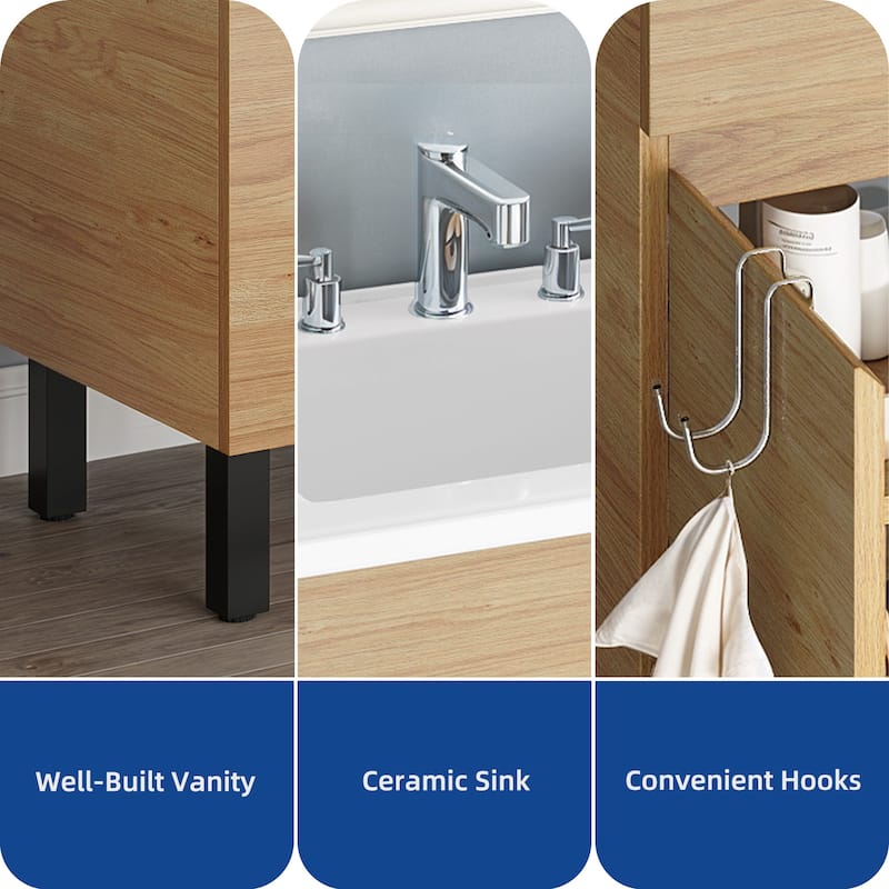 Moasis 25'' Free-Standing Bathroom Vanity with SMC Top and Cabinets