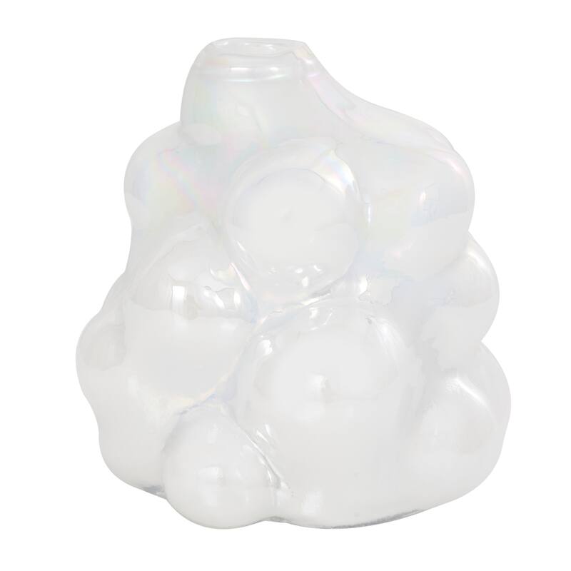 Clear Glass Handmade Abstract Bubble Vase