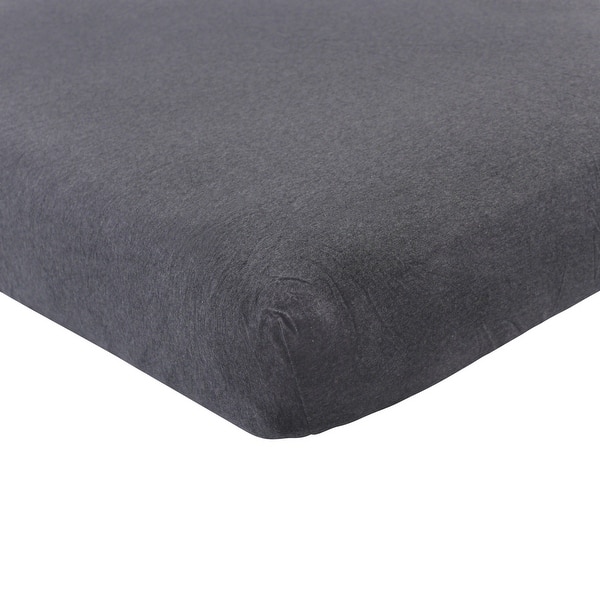 slide 1 of 1, Hudson Baby Infant Cotton Fitted Crib Sheet, Heather Charcoal, One Size - Heather Charcoal - One Size One Size - Heather Charcoal